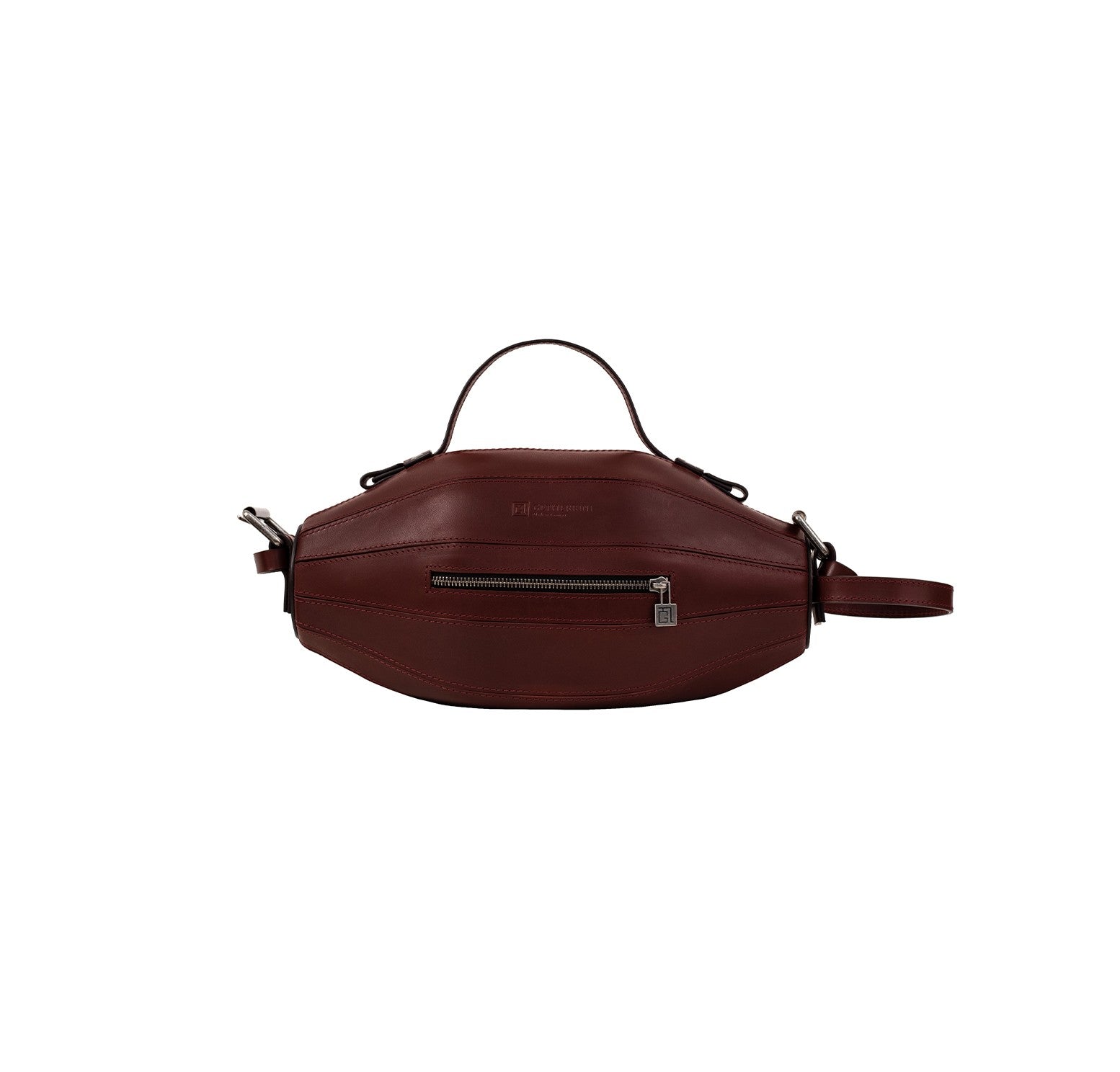 Back view of the Ellisse Bag showing smooth leather and stitching detail.
