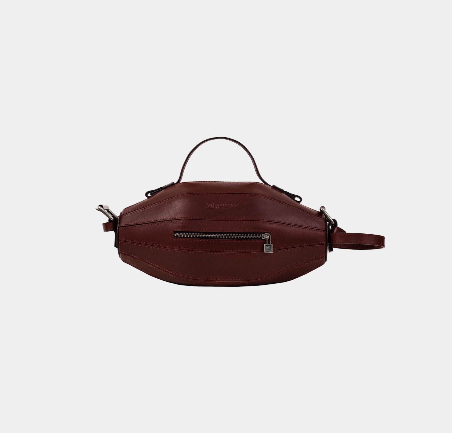 Back view of the Ellisse Bag showing smooth leather and stitching detail.