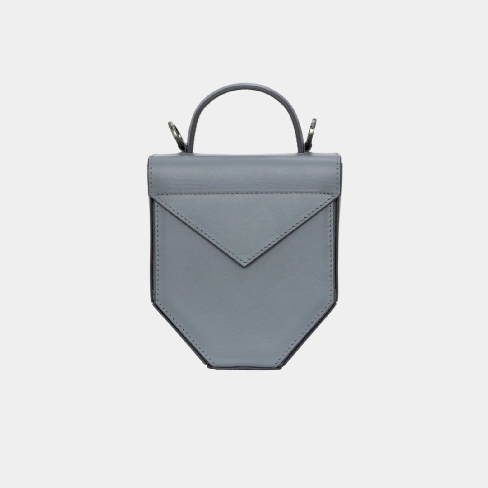 Back of Isla slate grey bag with envelope-style panel