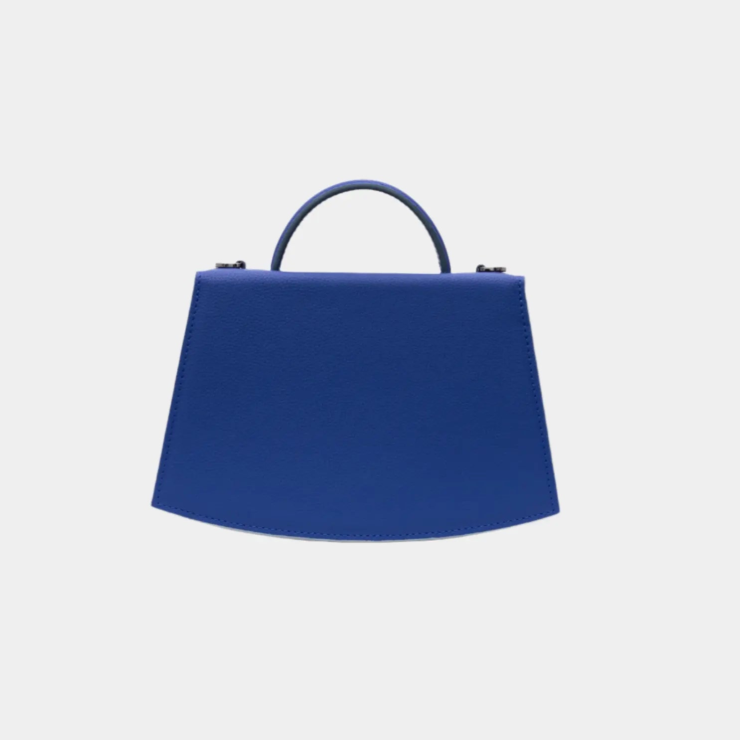Back view of Opal handbag showcasing smooth royal blue leather finish