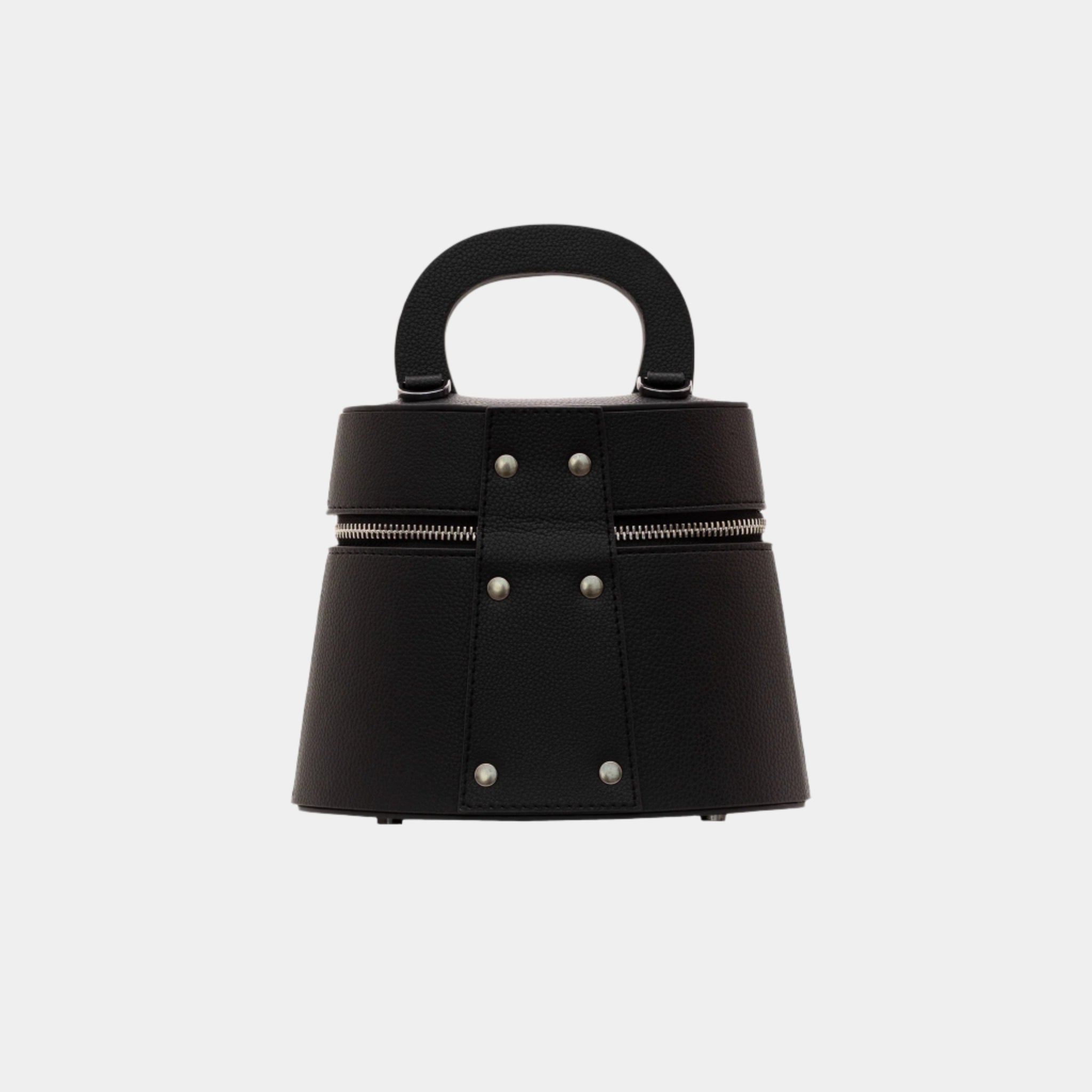 Madelyn mini bag in black leather – back view with studded strap