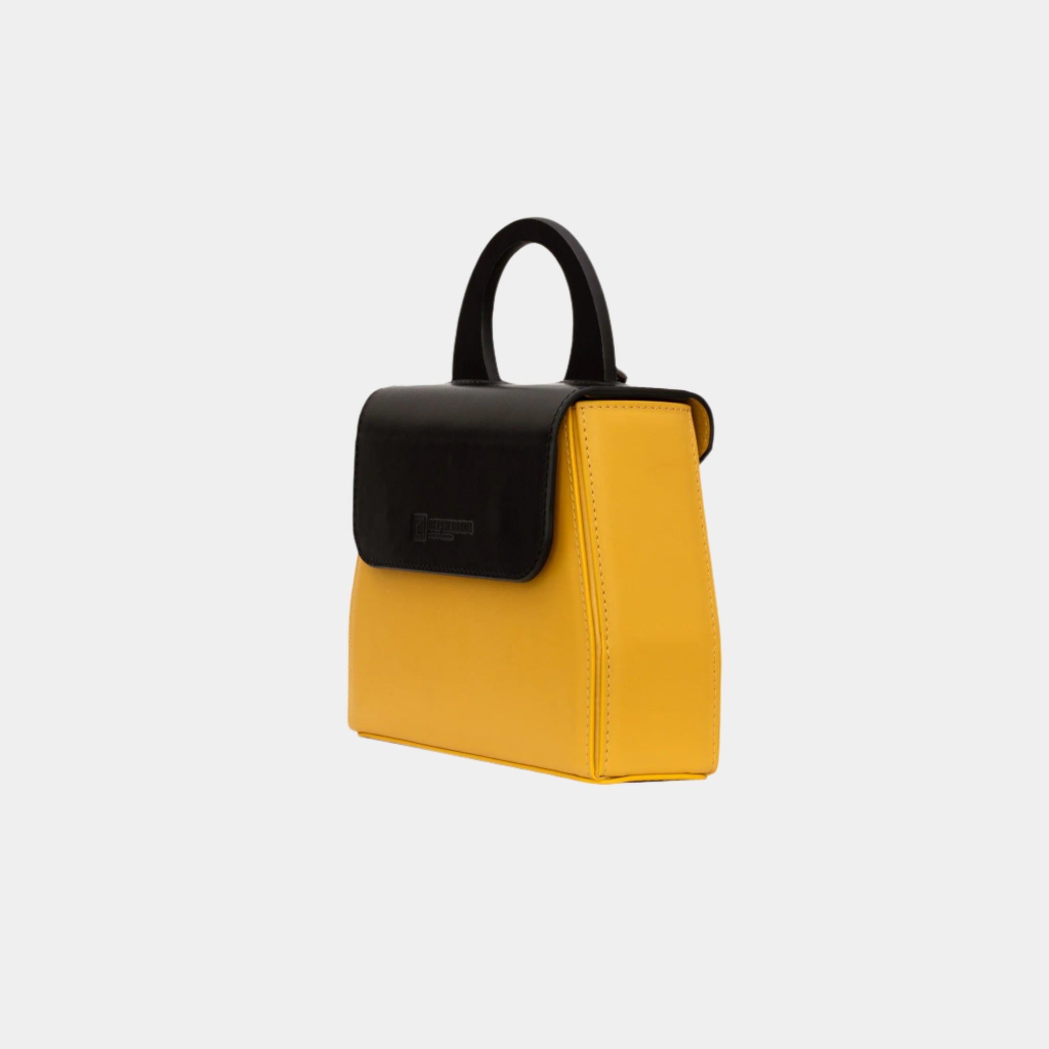 Side profile of Twiggy structured mini leather handbag